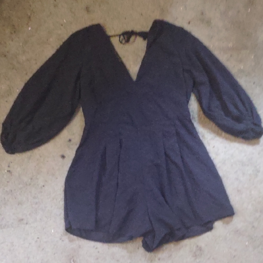 Stylish Black V-Neck Romper